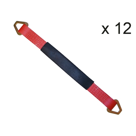 Tie 4 Safe 2" x 21" Axle Straps w/ Sleeve & D Rings, WLL: 3, 333 lbs., PK12 RT41A-21M18-R-C-12